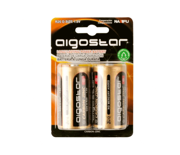 AIGOSTAR BATTERIA TORCIA 2 PEZZI ZINCO-CARBONE