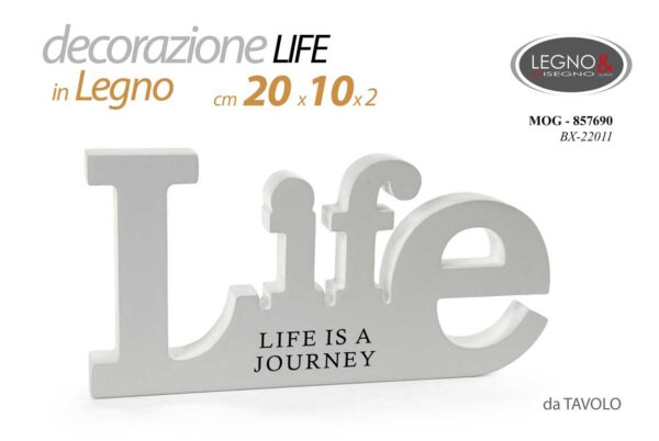 SCRITTA LIFE 20*10*1,8CM BCO